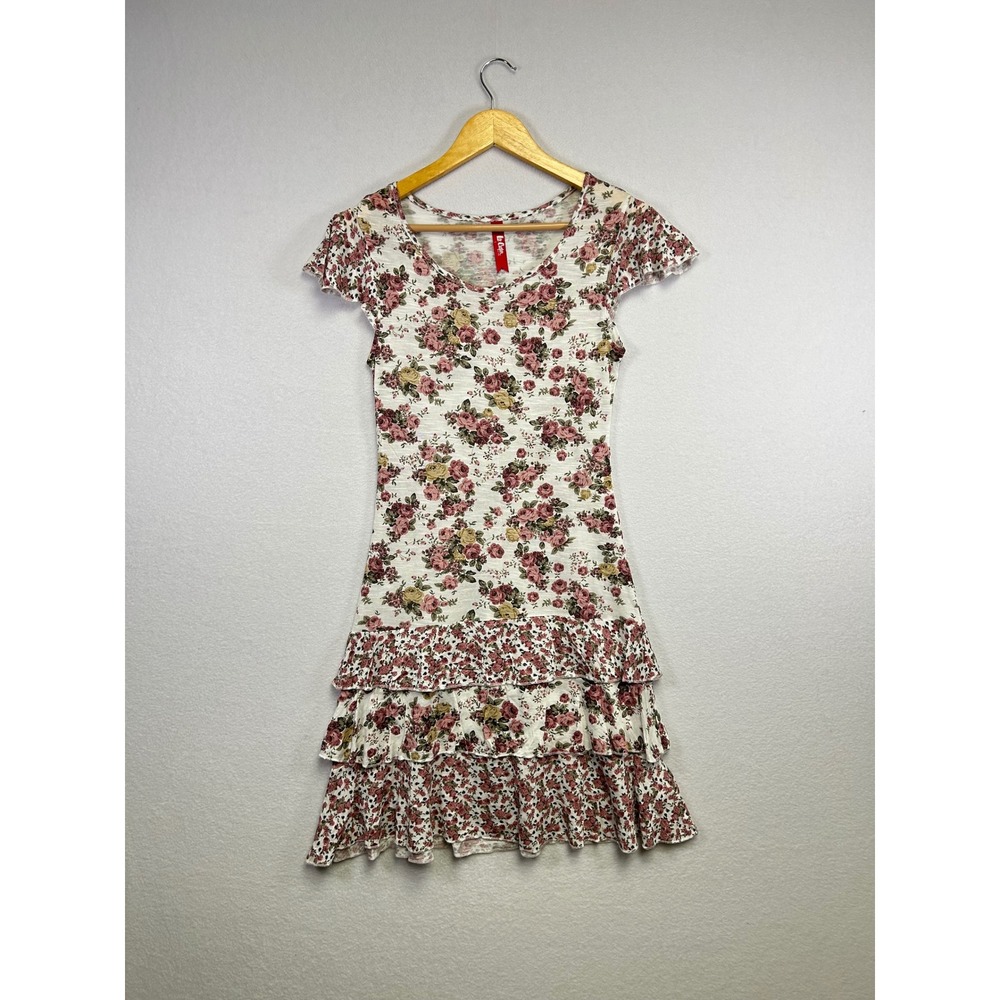 Lee Cooper Women's S Short Sleeve Floral Tiered Ruffle Dress  Cottagrcore Dainty
